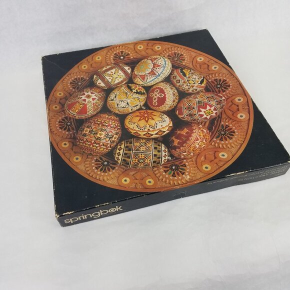 Springbok Ukrainian Folk Art Circular Puzzle Pysanky Easter Eggs Complete 1977 - Picture 8 of 13